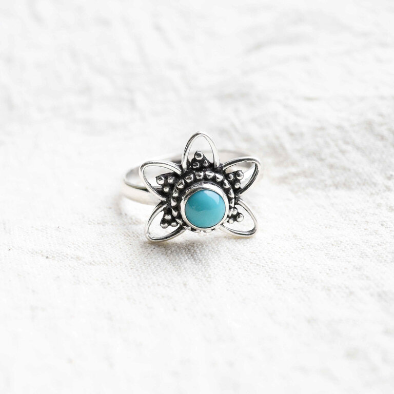 Turquoise Ring - Lotus