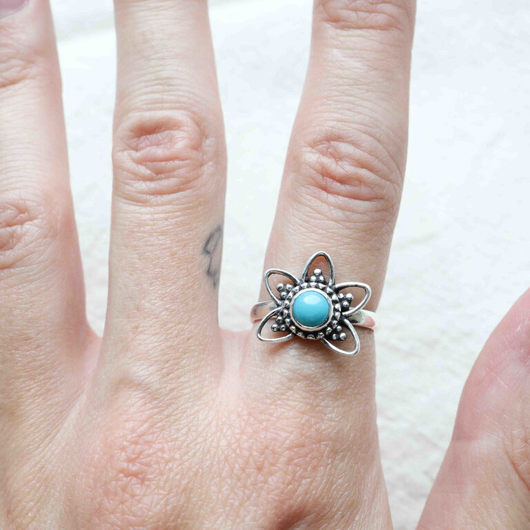 Turquoise Ring - Lotus