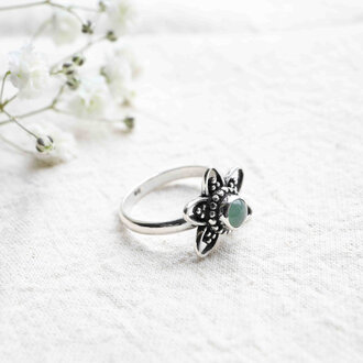 Bague Aventurine verte - Lotus