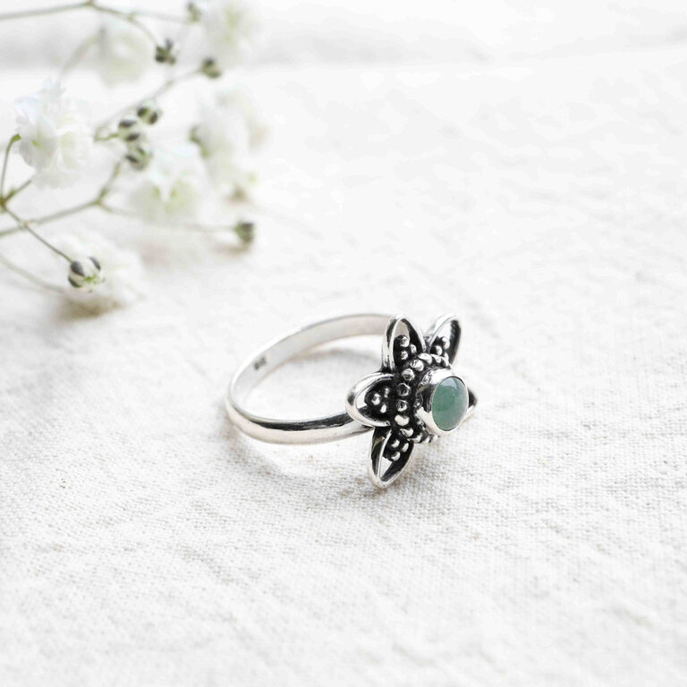 Green Aventurine Ring - Lotus