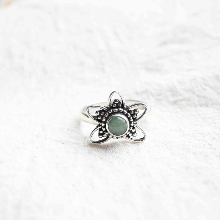 Bague Aventurine verte - Lotus