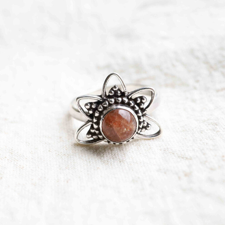 Sunstone Ring - Lotus