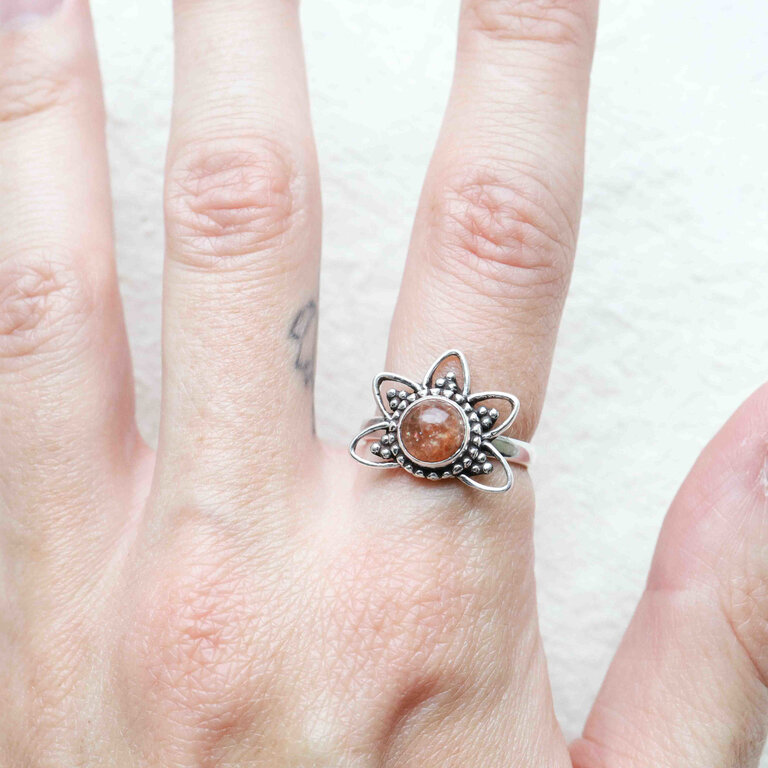 Sunstone Ring - Lotus