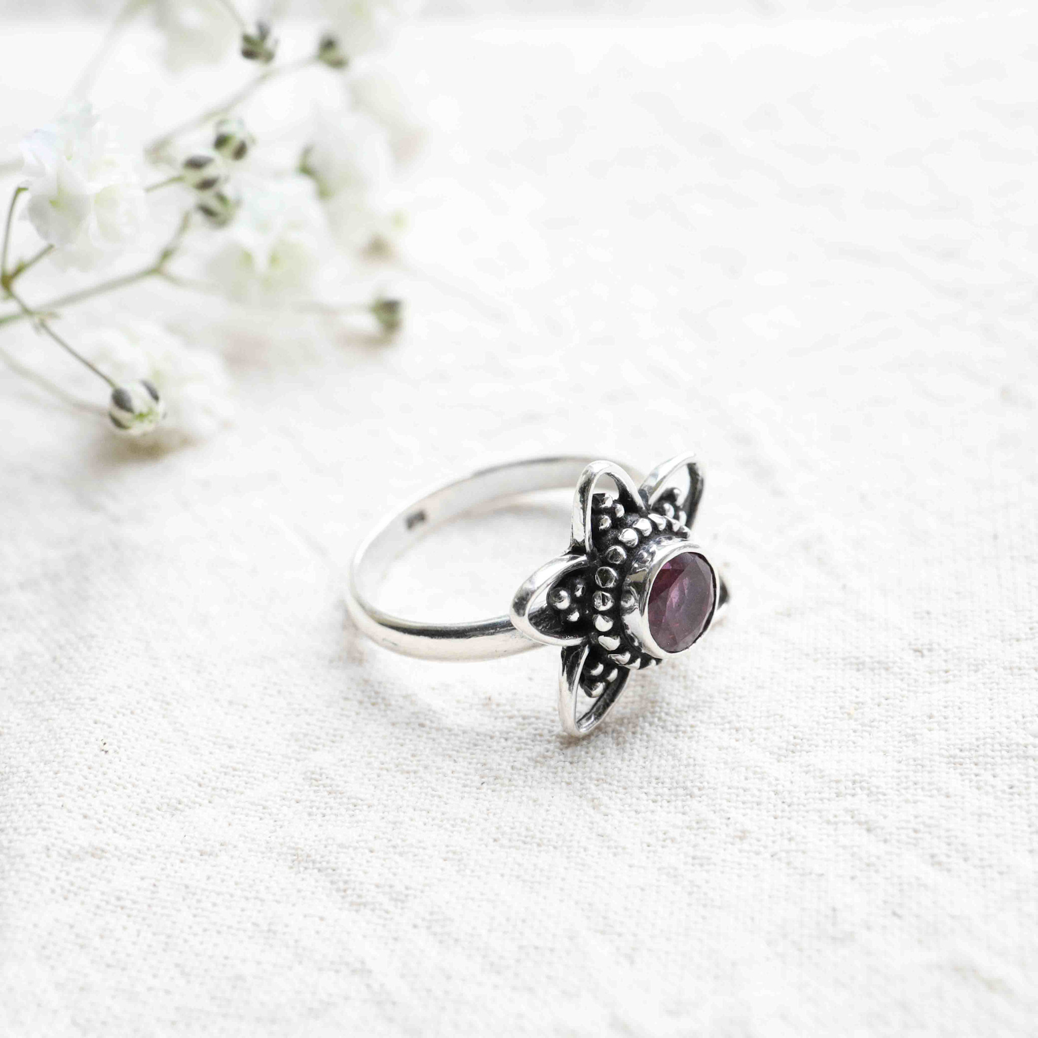 Ruby Ring - Lotus