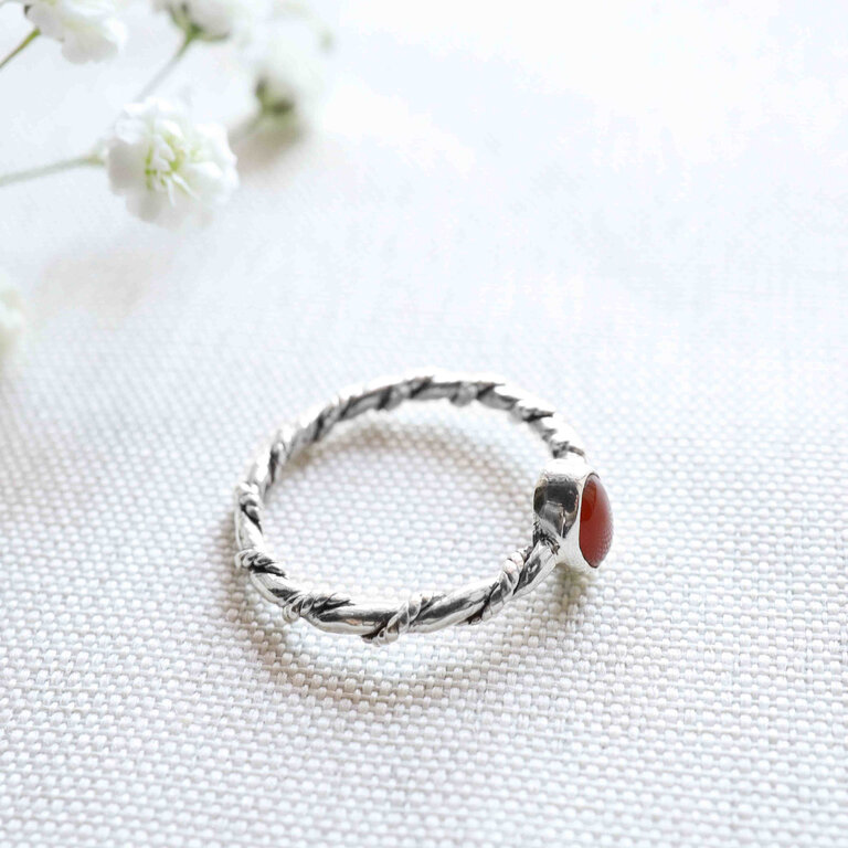 Bague Cornaline - Torsade