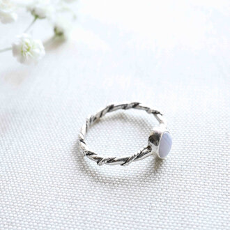 Bague Agate dentelle - Torsade