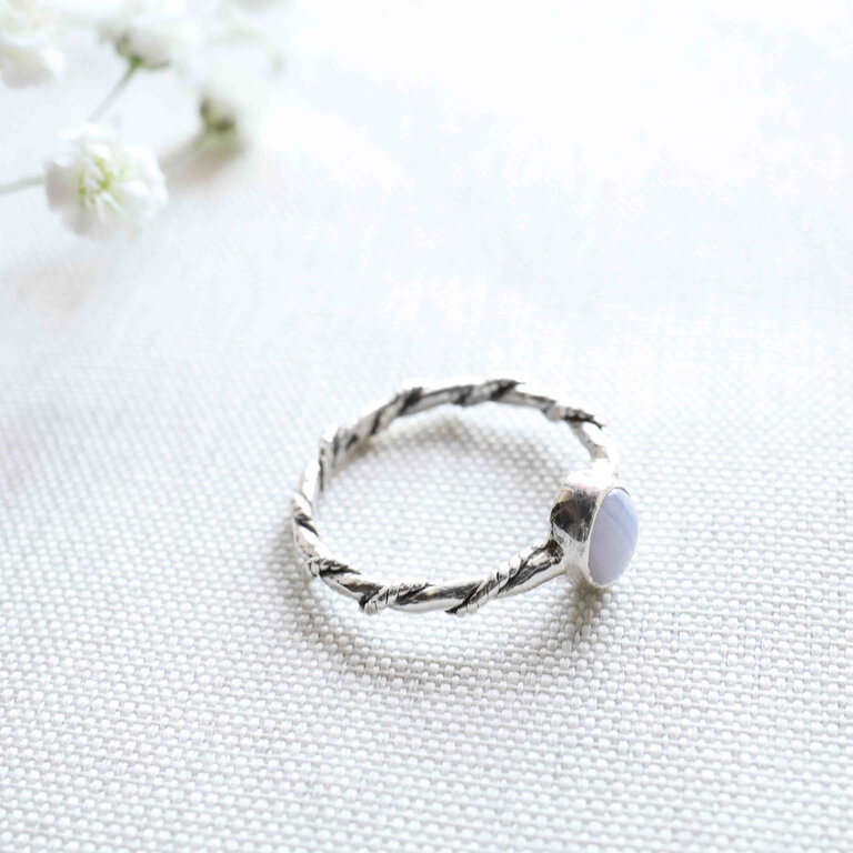 Blue Lace Agate Ring - Torsade