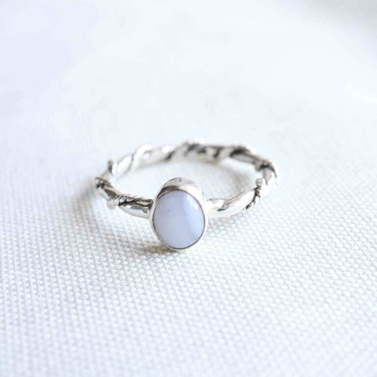 Blue Lace Agate Ring - Torsade