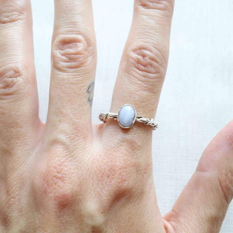 Blue Lace Agate Ring - Torsade