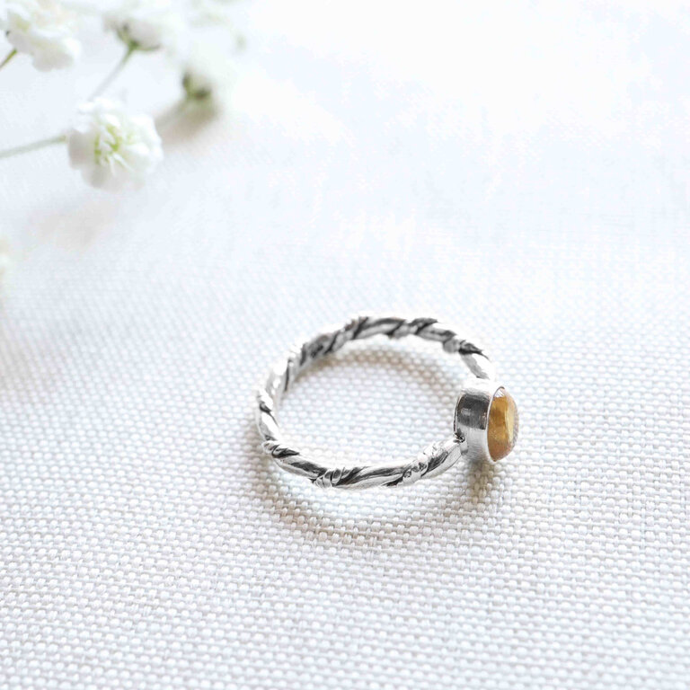 Bague Citrine - Torsade
