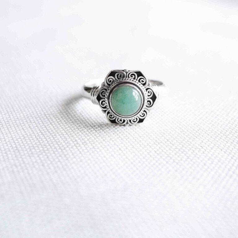 Bague Aventurine verte - Chrysanthème