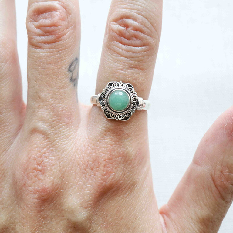 Bague Aventurine verte - Chrysanthème