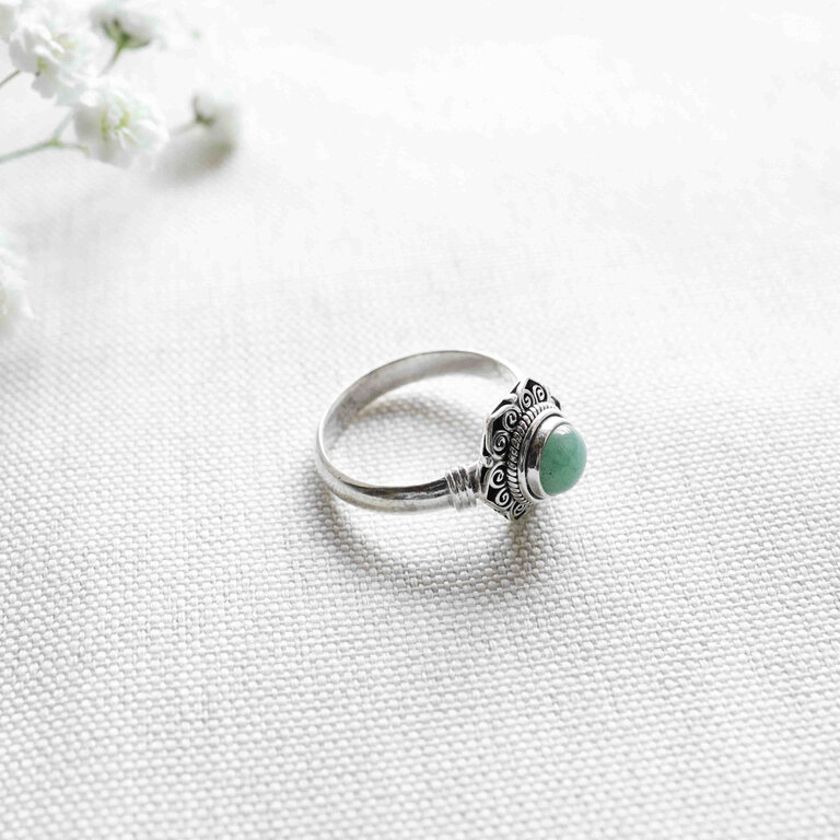 Green Aventurine Ring - Chrysanthème