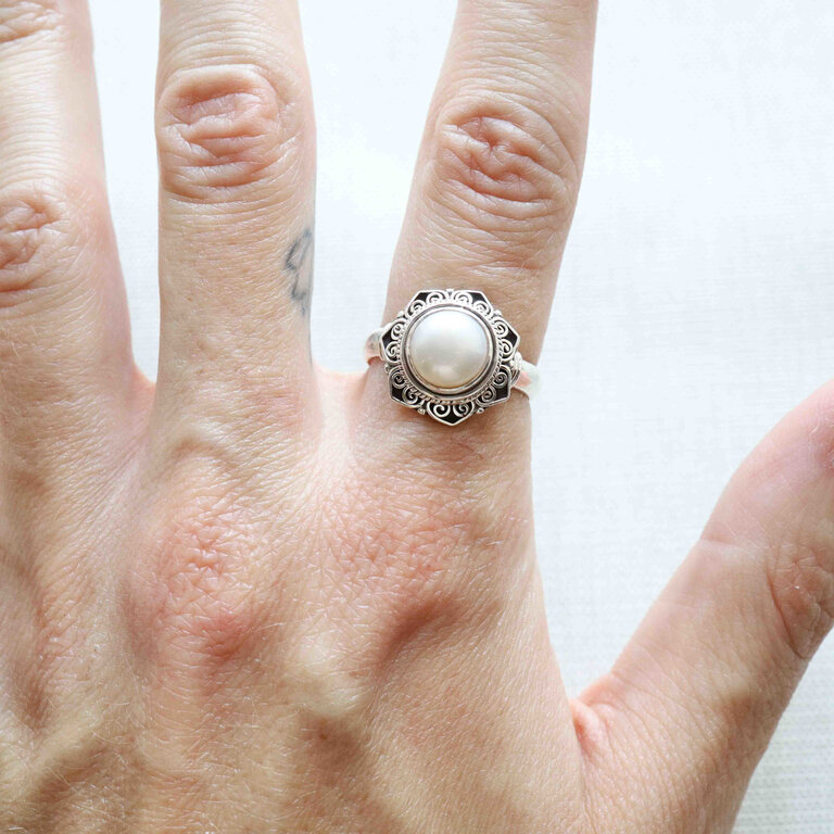 Bague Perle - Chrysanthème