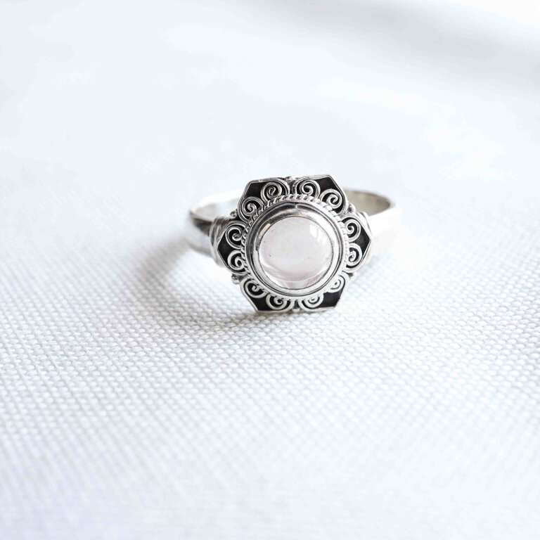 Bague Quartz rose - Chrysanthème