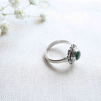 Bague Malachite - Chrysanthème
