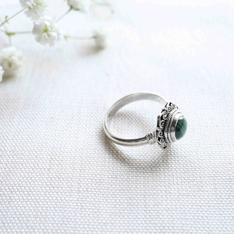 Bague Malachite - Chrysanthème