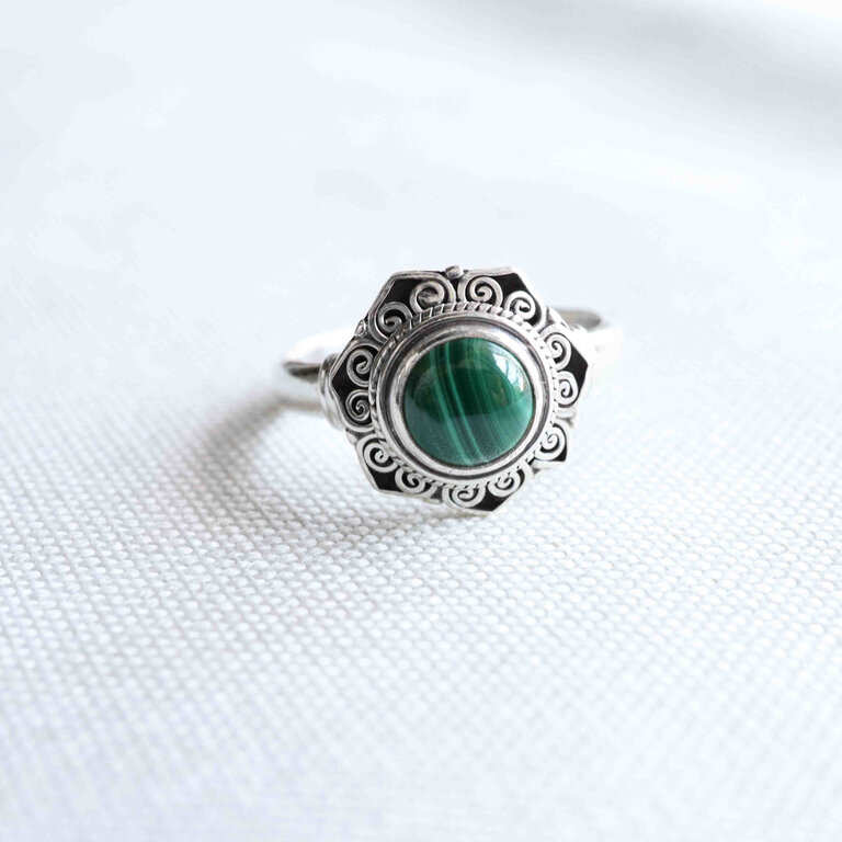 Malachite Ring - Chrysanthème