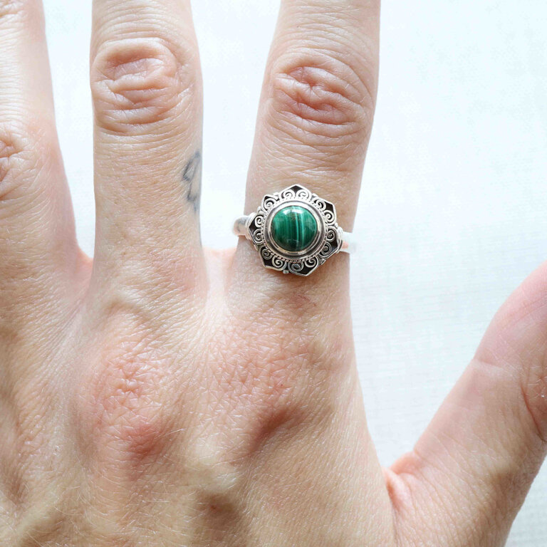 Malachite Ring - Chrysanthème
