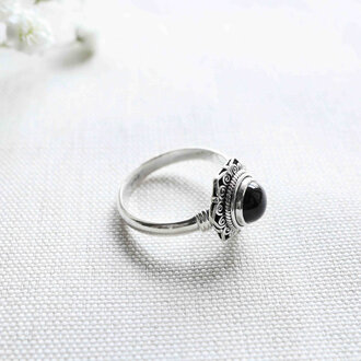 Bague Onyx - Chrysanthème