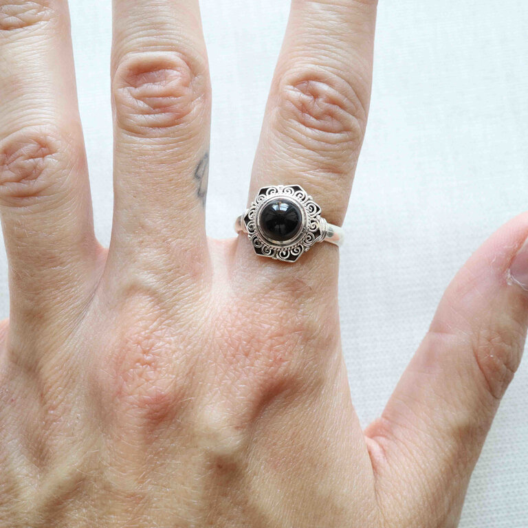 Bague Onyx - Chrysanthème