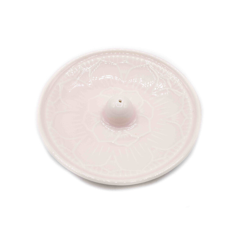 Incense holder ceramic - pink lotus