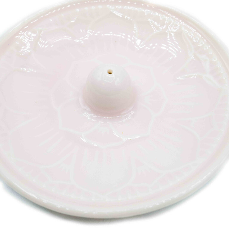 Incense holder ceramic - pink lotus