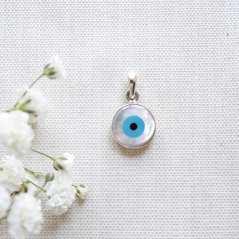 Pendentif Nacre de perle - Oeil de protection