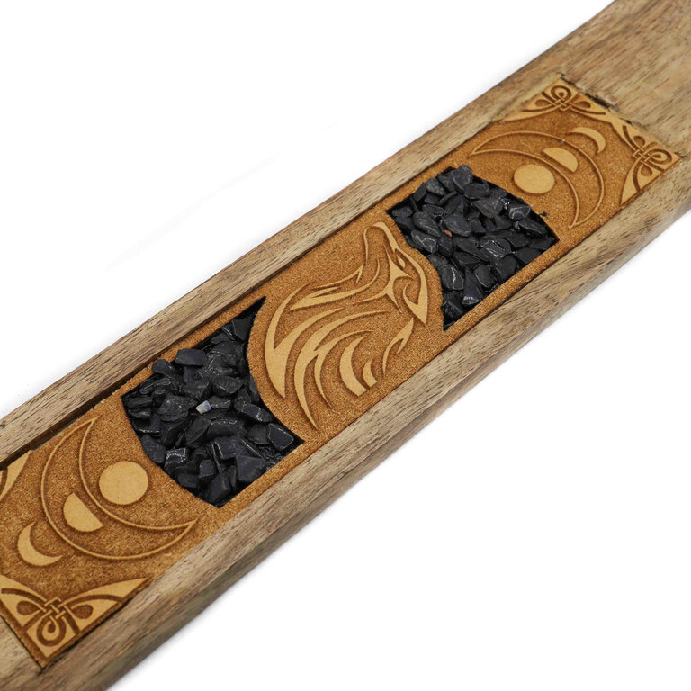 Wood Incense Holder - Wolf Onyx