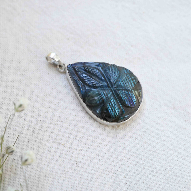 Labradorite Pendant - Carved