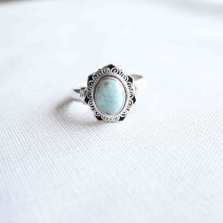 Bague Larimar - Chrysanthème