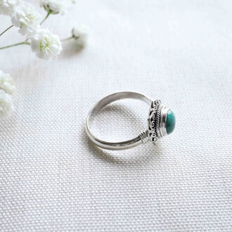 Bague Turquoise - Chrysanthème Bague Turquoise - Chrysanthème