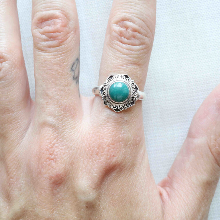 Bague Turquoise - Chrysanthème