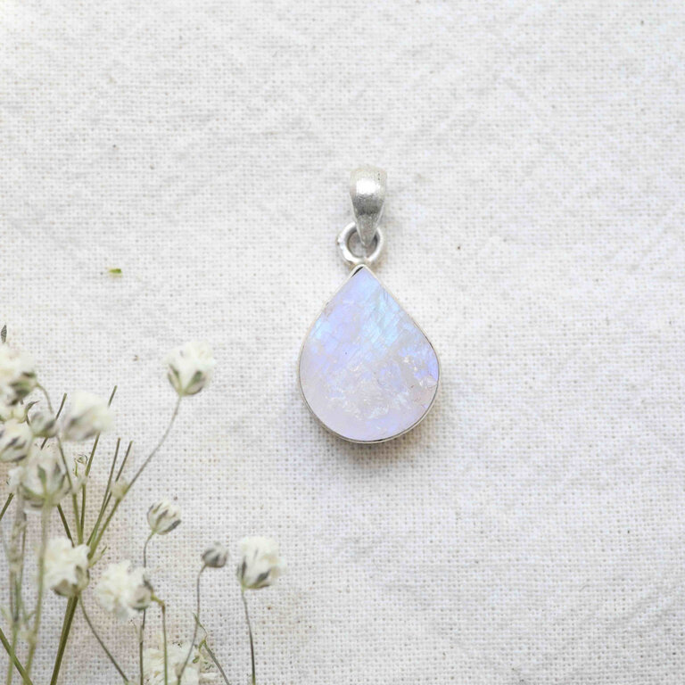 Rainbow Moonstone Pendant - Brut