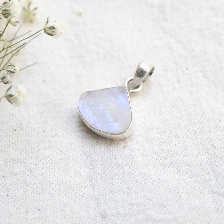 Rainbow Moonstone Pendant - Brut