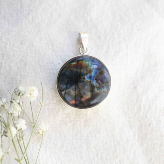 Pendentif Labradorite - Rond Pendentif Labradorite - Rond