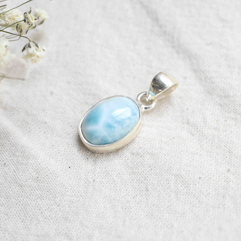 Pendentif Larimar - Ovale