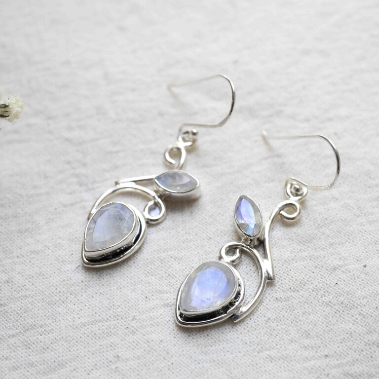 Boucles d'oreilles Pierre de lune - Zelda