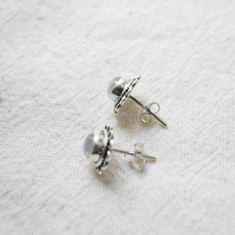 Rainbow Moonstone Earrings - Marguerite