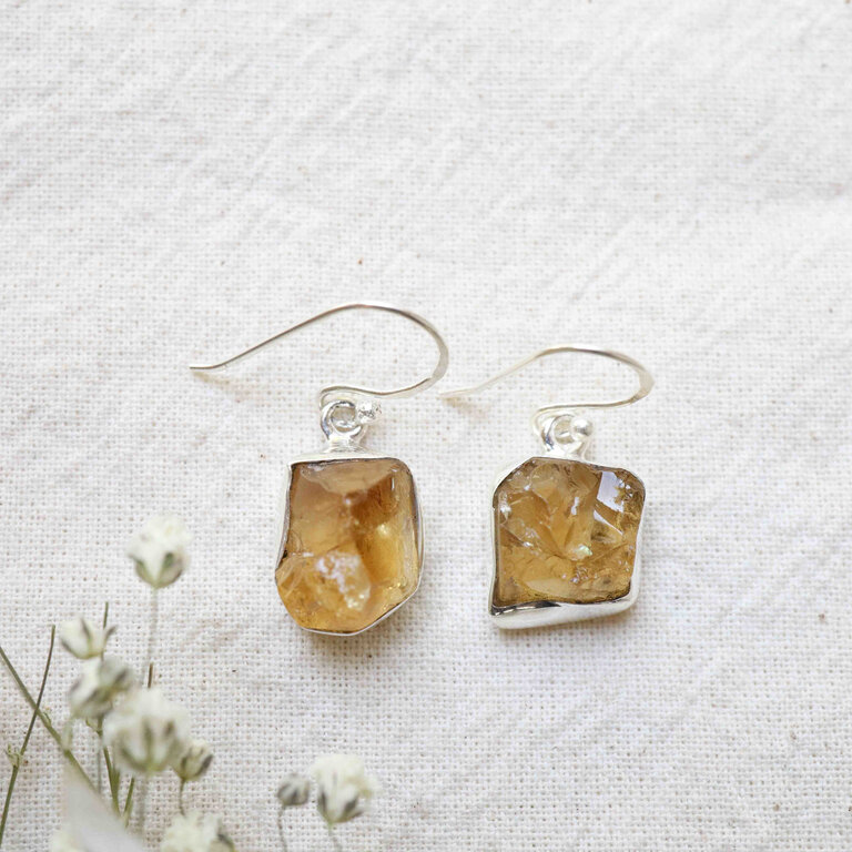 Boucles d'oreilles Citrine - Brut