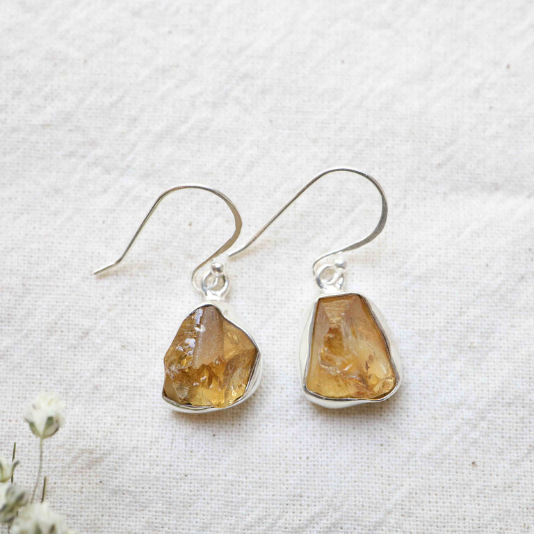 Boucles d'oreilles Citrine - Brut