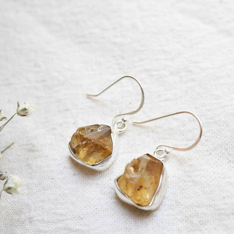 Boucles d'oreilles Citrine - Brut