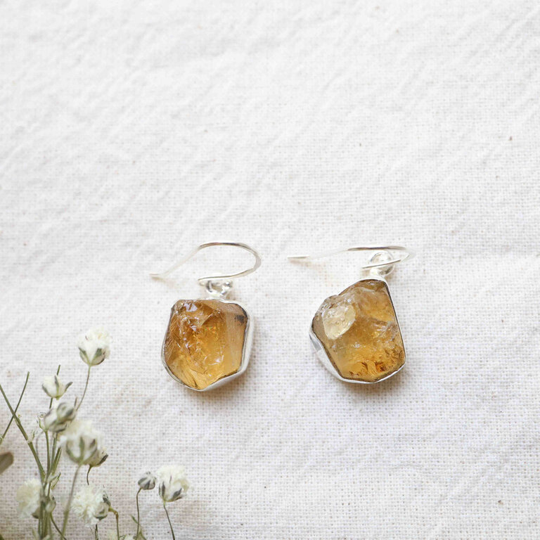 Citrine Earrings - Brut