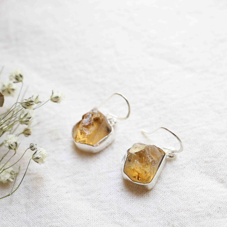 Citrine Earrings - Brut