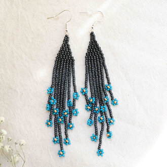 Boucles d'oreilles artisanat autochtone - Fleur