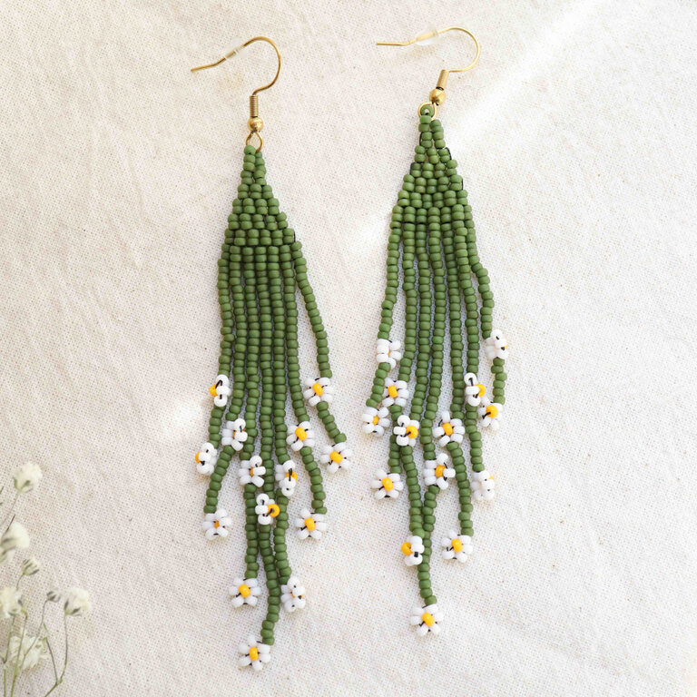 Boucles d'oreilles artisanat autochtone - Fleur