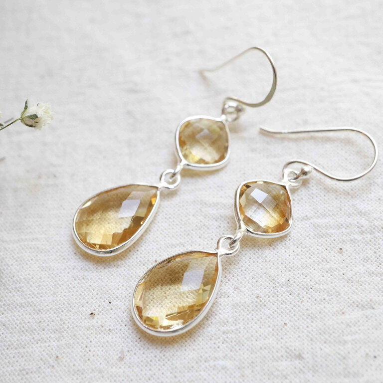 Boucles d'oreilles Citrine - Étincelle