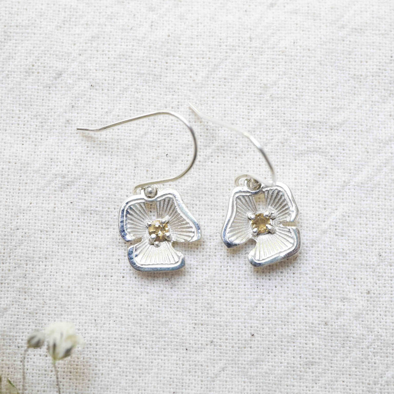Boucles d'oreilles Citrine - Hydrangea