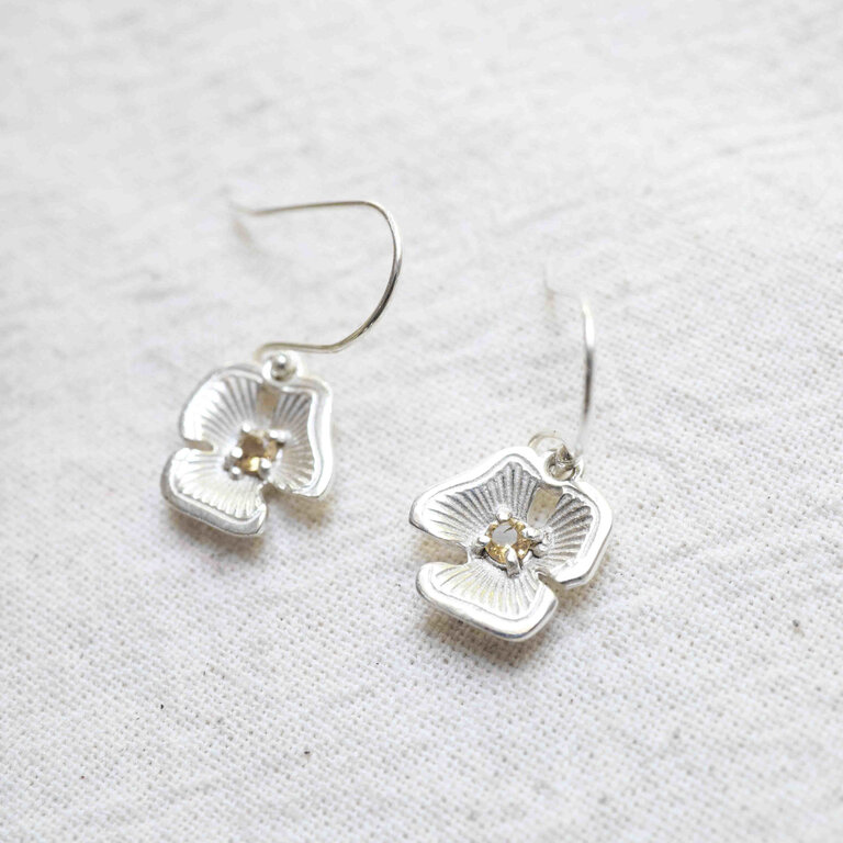 Boucles d'oreilles Citrine - Hydrangea