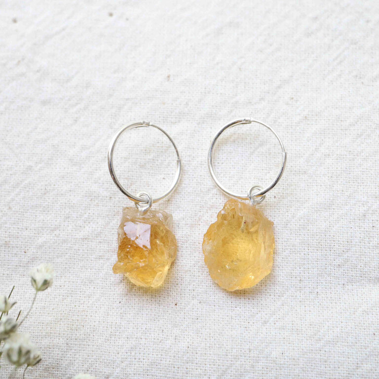 Boucles d'oreilles Citrine - Anneaux